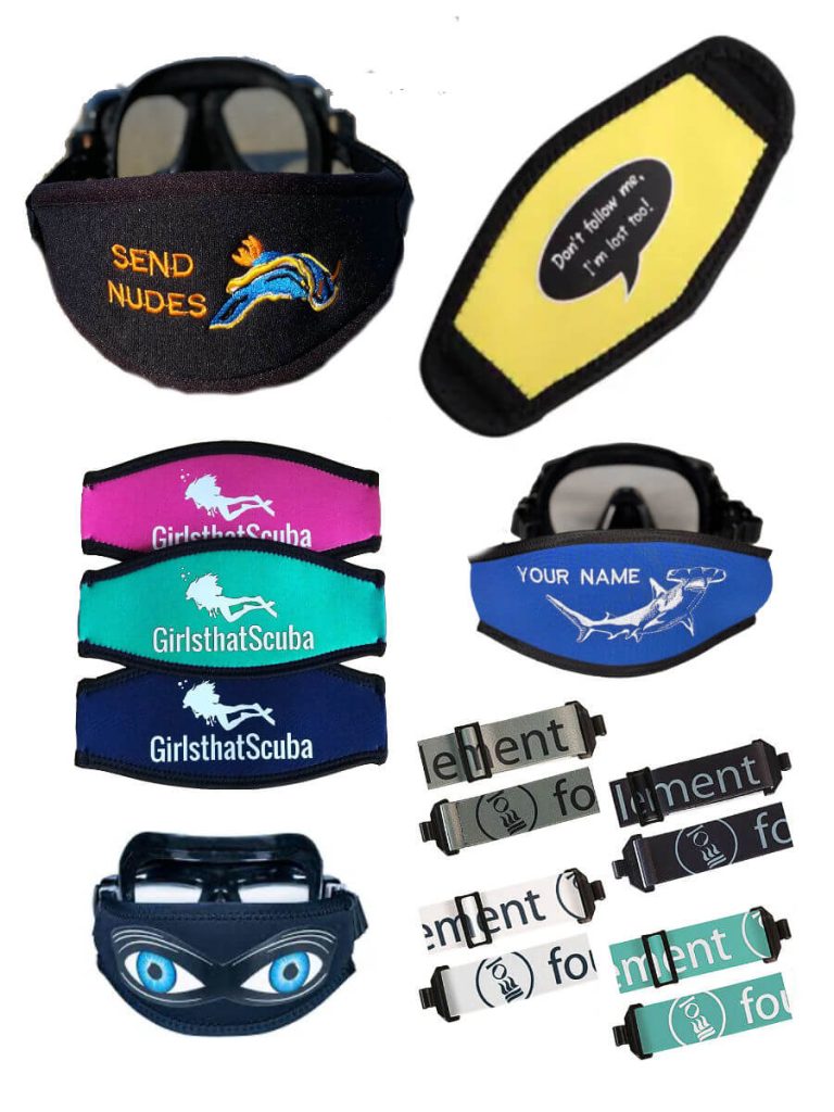 A collection of different funny and pretty neoprene mask strap covers