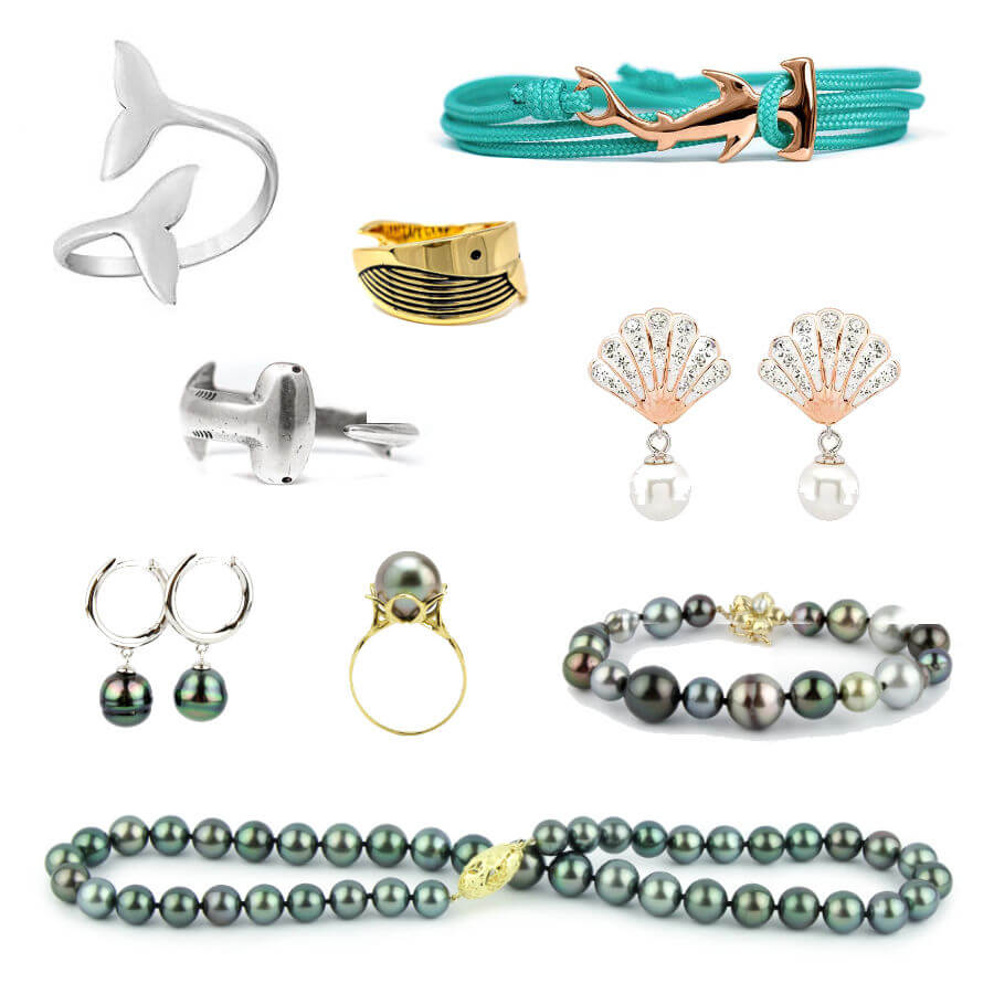 A collection of ocean themed jewellery