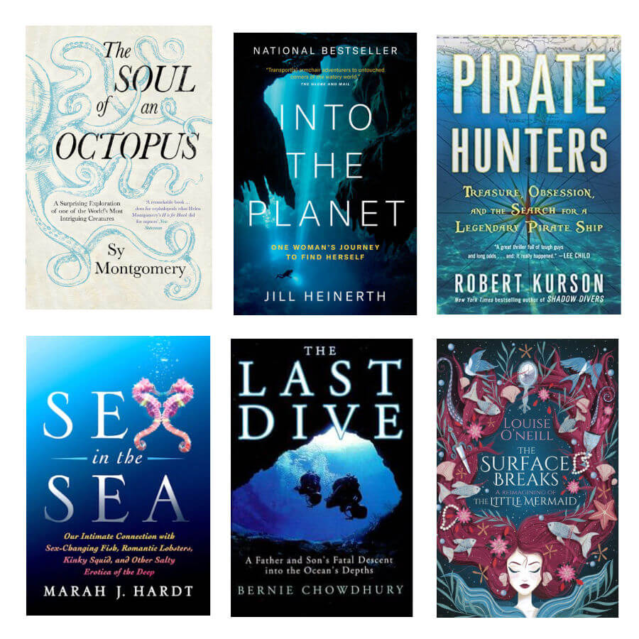 A collection of 6 scuba themed books