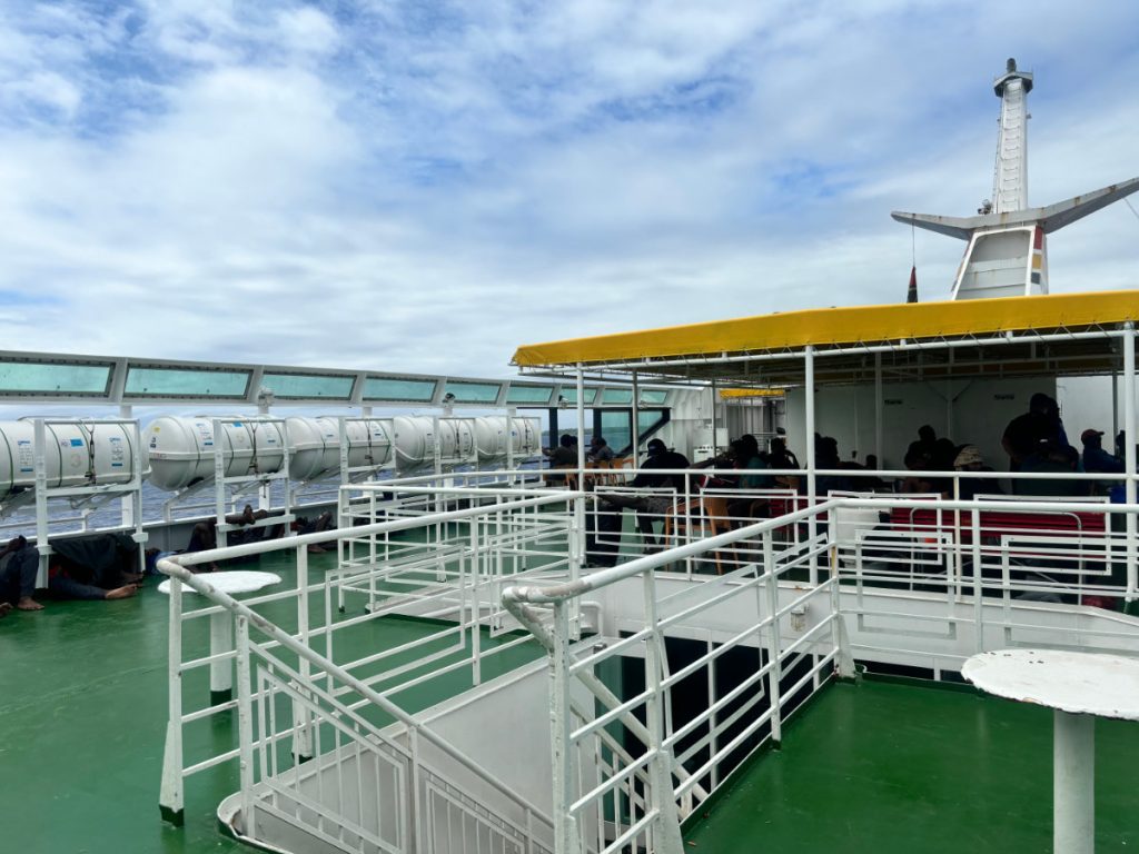 Vanuatu ferry upper outside deck