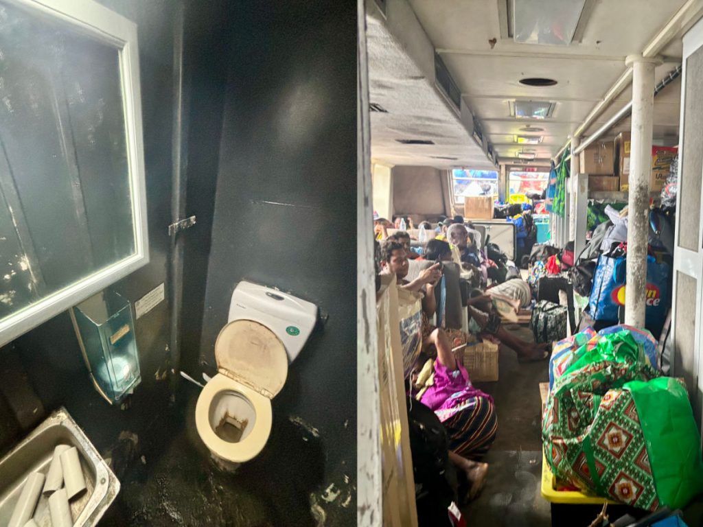 Toilets and downstairs area on the Big Sista ferry