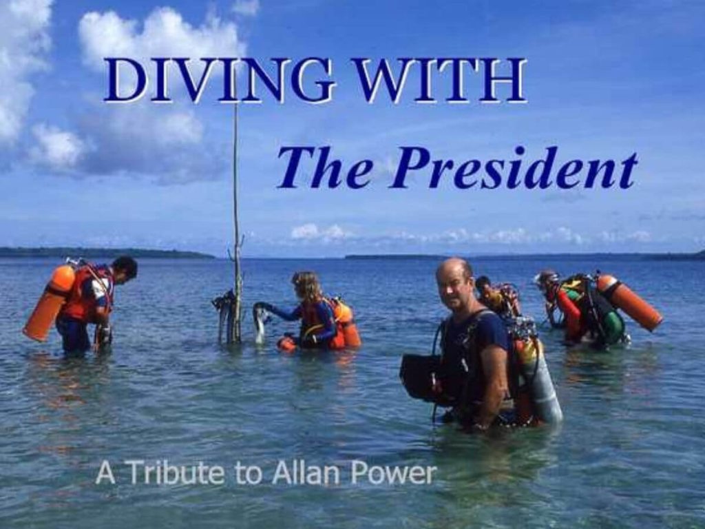 Allan Power with divers (from a tribute publication)