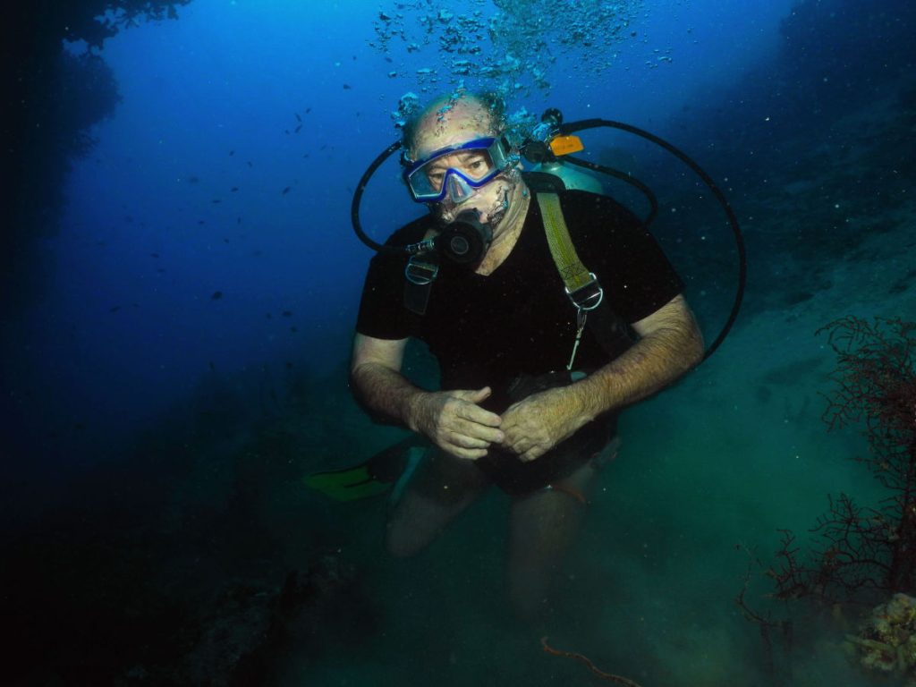 Allan Power diving on the SS President Coolidge
