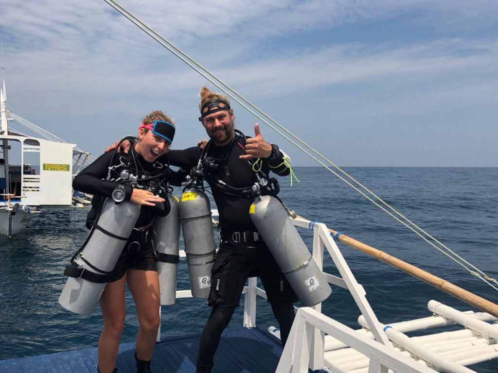 Buddy team of divers showing shared responsibility