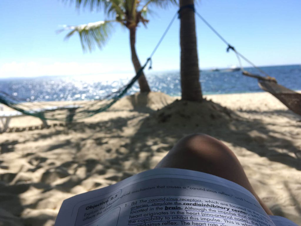 Diver studying to increase their scuba certification limit