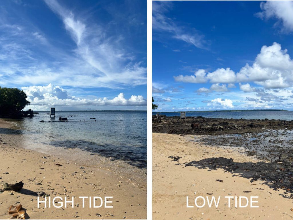 High Tide vs Low tide on Million Dollar Point