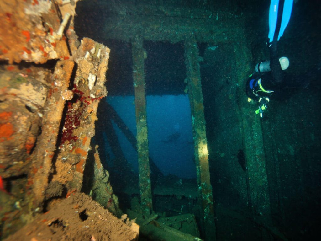Cargo Hold 1 inside the SS President Coolidge in Espiritu Santo Vanuatu