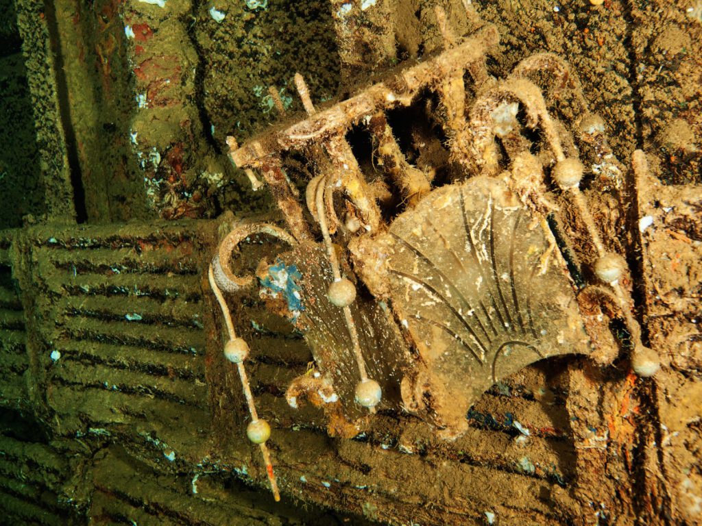 Artifacts on the SS President Coolidge: Ornate Light Fittings