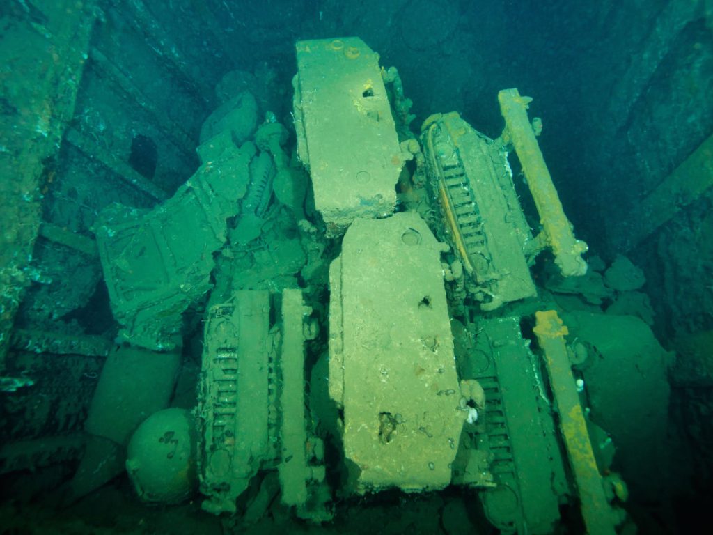 SS President Coolidge - Cargo Hold1 - Willys Jeeps